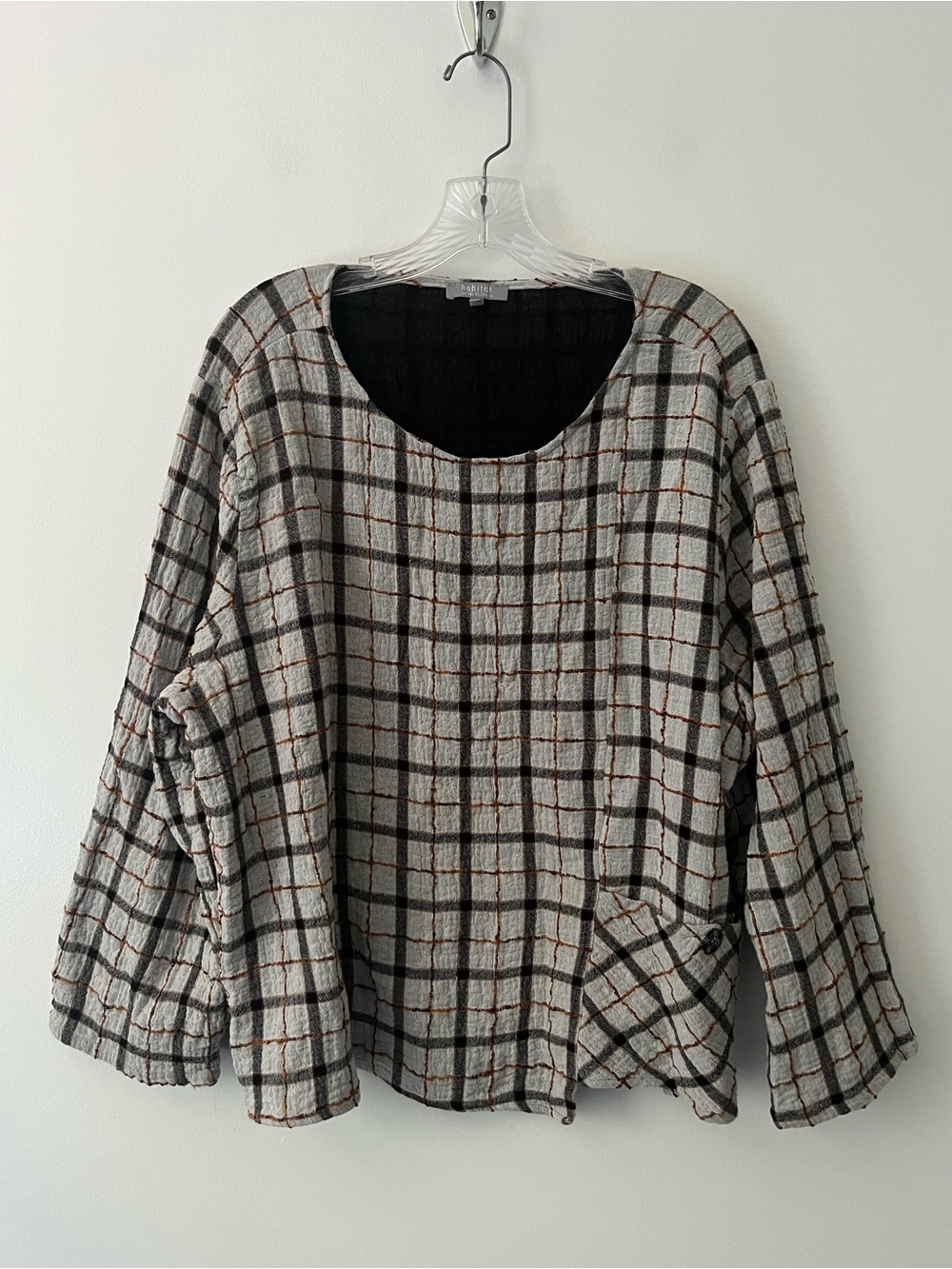 Habitat Clothing For Women Cotton Gauze Plaid Lagenlook Art To To Wear Top XXL